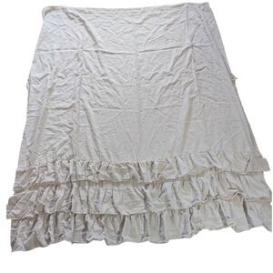Triple Ruffle Shower Curtain Linen Blend Tiered Boho Cottagecore Pottery Barn